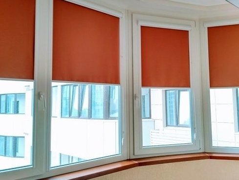оранжевые рулонные шторы